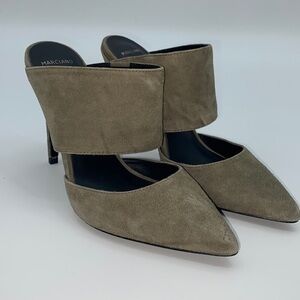 UEC Marciano olive green suede heeled mules size 37/7